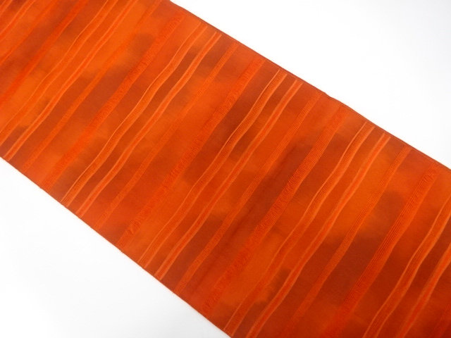 変わり織　横段模様織り出し　暈し名古屋帯